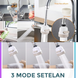 Kepala Kran Cuci Piring  On Off Fleksibel Bisa Di Putar Sambungan Keran Wastafel