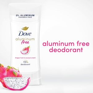 Dove Deodorant Stick Dragon Fruit & Coconut Cream Aluminum Free 1PK 2.4 oz Aluminum Free 72 hour odor protection.