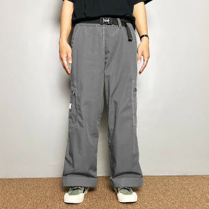 Dritto Long Pants Cargo "DOMANIC" - Baggy pants Celana Panjang - Grey