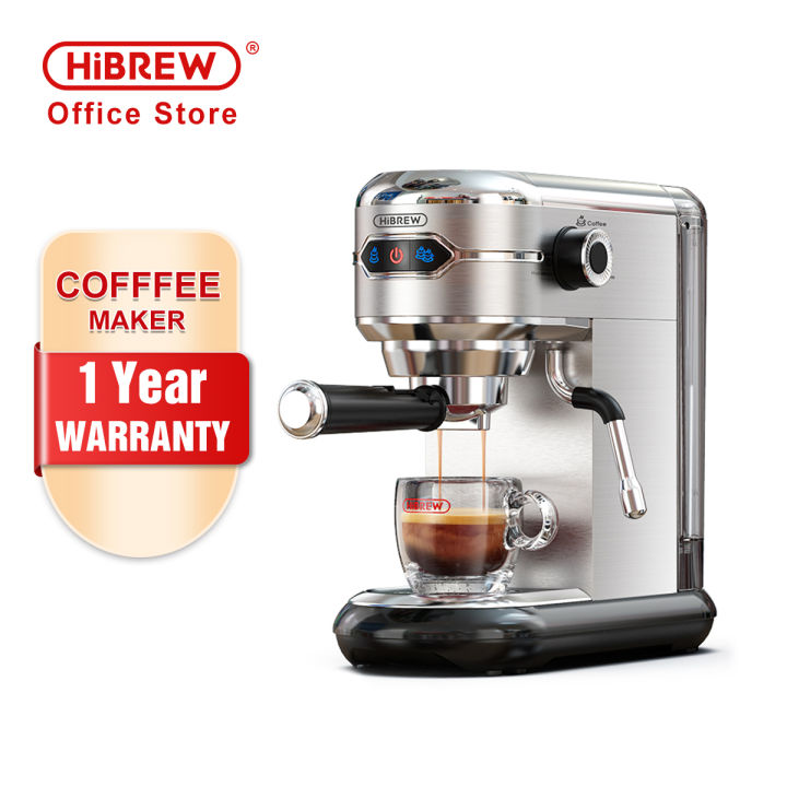 HiBREW Coffee Maker Cafetera 19 Bar Inox Semi Automatic Super Slim ESE