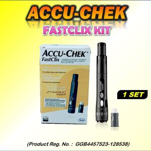 Accu-Chek Fastclix Starter Set Kit (Pen + Drum 6s) lancing device Fast-clix Accuchek Accu-check