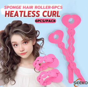 Seeko 6pcs per Pack Bendable Hair Curler Rods Curl Flexible Soft Sponge Hair Roller Tool