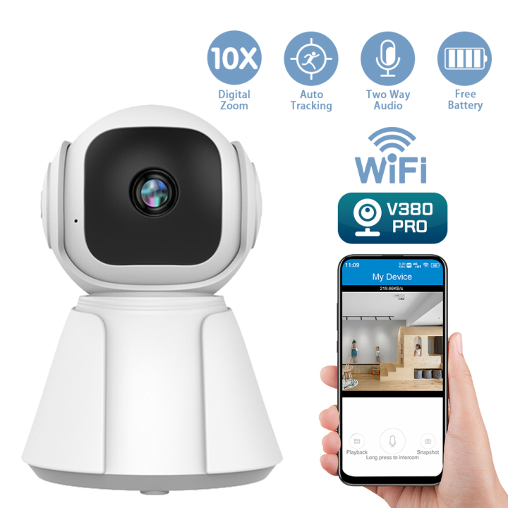 V380 PRO APP 5MP With Battery IP Camera Wireless WIFI 10x Zoom AI ...