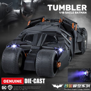 【RUM】1:18 Scale Batman Tumbler Alloy Car Model Light & Sound Effect Diecast Car Toys for Boys Birthday Gift Kids Toys Car Collection