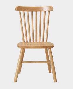 Tiancai Solid Wood Windsor Dining Chair - Natural Finish - European Style - Home Furniture - Dining Room Use