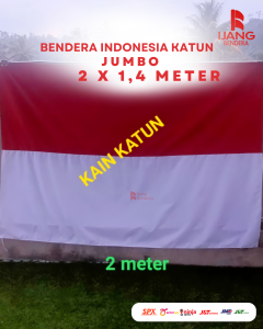 BENDERA MERAH PUTIH KAIN KATUN JUMBO 2 METER X 14 METER