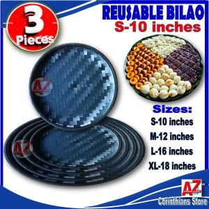 LOWEST PRICE- 3 pcs Plastic Bilao Reusable Size Small  Medium  Large  Extra Large food graded plastic