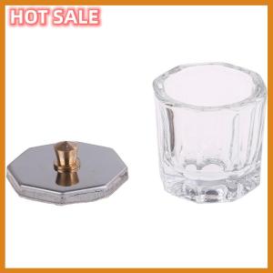 🔥🔥🔥dingdaocunz 1XCosmetic Tools Octagon Shaped Glass Dappen Dish with Stainless Steel Metal Lid
