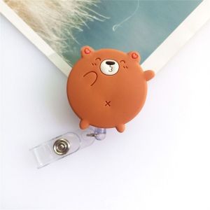 JUVIAAL Office School Supplies Bear Panda Keys Lanyard Work Card Clip Retractable Badge Reel Name Card Holder Nurse Badge Holder ID Card Clips