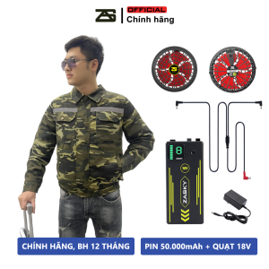 [SALE GIÁ TỐT] Bộ Áo Điều Hòa Nam Nữ Nhật Bản SUPER ULTRA 2024 PIN ZASKY 50.000mAh Quạt 18V Không Chổi Than Tháo Cánh Đầu Tiên Việt Nam Tặng Đá Khô BH 12 Tháng