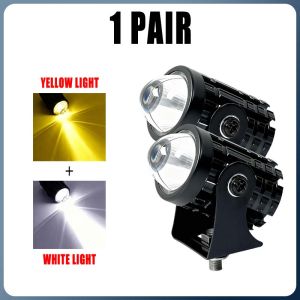 【Make your night ride no longer dark】motorcycle spotlights 2 pcs Two light colors  waterproof shock-proof  rugged Motorcycle Headlight LED Spotlight Waterproof Mini Driving Light Dual Color Spotlight Color Mini Motorcycle Driving Lights