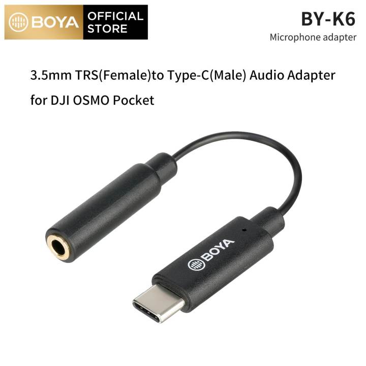 BOYA BY-K6 TRS Female to Type-C Male Audio Adapter for