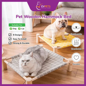 Cat Bed Cat Hammock Bed Cushions Washable Elevated Wooden Hammock Cat Beds Pet House Cats Detachable Lounge Puppy Kitten Kucing Tilam