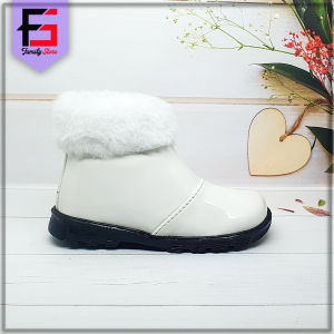 Sepatu Boots Anak Perempuan Fashion Trendy / Sepatu Boots Glossy Anak Cewek Kerah Bulu Halus / Sepatu Balita Boots Modis Anak Wanita Resleting Lucu