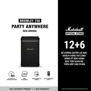 Loa Marshall Party Speaker ฺBROMLEY BLACK AND BRASS - Pin lên đến 40h - Bảo Hành Chính Hãng 1 Đổi 1 trong 1 Năm