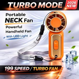 199 Speed Mini Fan Portable Handheld Fan LED Display USB Rechargeable Cooling Fan Pocket Fan Outdoor Camping Travel迷你小风扇