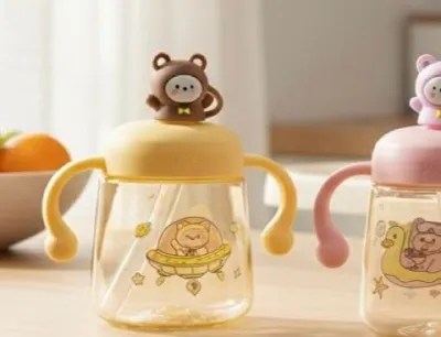 Win Grosir - Botol Minum Bayi 280ML / Botol Minum Baby Kettle Duck Beak 280 ml / Botol Minum Bayi 280 ml Anti Tumpah dan Ada Pegangan + Tali