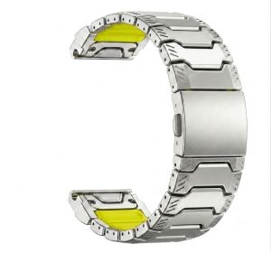 Zionia 22mm 26mm Premium Cyber Mecha Silicone Titanium Watch Strap for armin Fenix 8 E 7X 7 6X 6 Pro Sapphire Solar 5 5X Plus Descent G1 G2 Mk1 Mk2 Mk2i Mk3i Instinct 3 2X Forerunner 965 970 Approach S70 S62 S60 Epix Gen 2 Quatix Enduro D2 Mach 1 Tactix