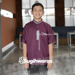 NEW Baju Koko Couple Ayah Dan Anak Lengan Pendek Terbaru Bahan Toyobo Impor Warna Denim