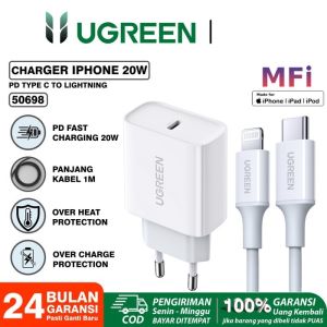 Kepala Adaptor Charger UGREEN Type-C Fast Charging 20W PD QC4.0 With MFI