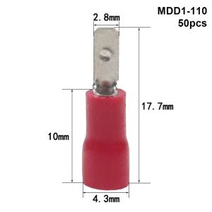 GOLFDIN 50Pcs Insulated Wire Connectors 2.8/4.8/6.3mm FDD/MDD1.25/2/5.5 Electrical Crimp Terminal Spade Quick Disconnects