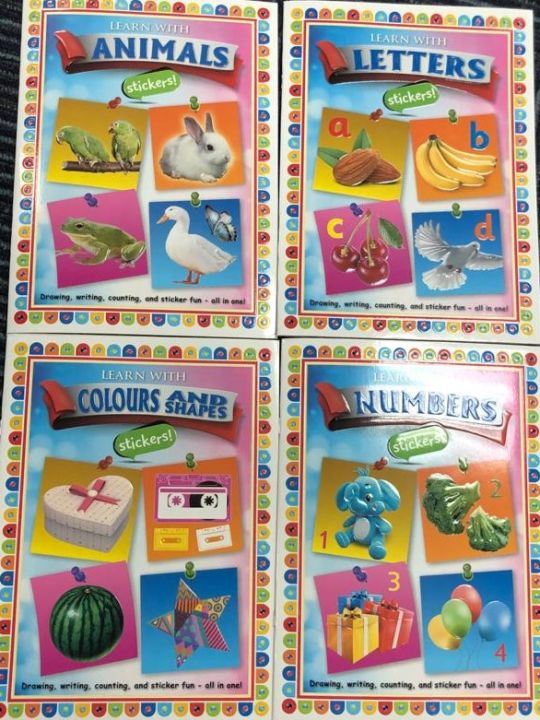 [Free File and Colour Pencils] 4 colouring stickers books of Number ...