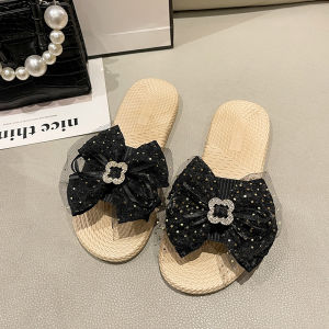 Free Shipping WomenS Outdoor Slippers Korean Style New Summer Collection Bow-Knot Design Suitable For Both Indoor And Outdoor Wear Fashionable And Versatile Trendy And Casual