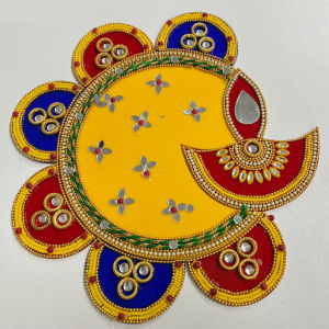 Colorful Acrylic Round Rangoli/Home Decor/Gift for Home/Interior Handcrafted/Floor Stickers/Wall Stickers/Wall Decoration/Floor Decoration/New Year Gift/Party. Large Rangoli 10"