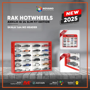 Rak Hotwheels Akrilik Isi 5/9/10/12/16/20/24/30/48/72 - No Header Slim Premium Edition Skala 1:64