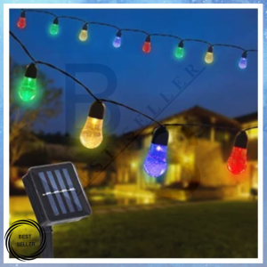 20 LED Outdoor Waterproof Solar Light String Retro transparent Globe Bulb Garden Courtyard Decor