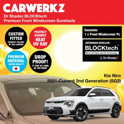 Dr Shadez BLOCKtech Custom Car Front Windscreen Foldable Sunshade for Kia Cerato K3 Sedan Niro