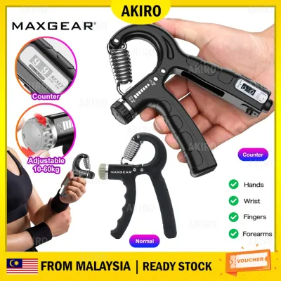 AKIRO Malaysia MAXGEAR R-Shape 10-60KG Adjustable Resistance Hand Grip Hand Spring Gripper Counter Wrist Arm Finger Forearm Exercise Muscle Training Gym Fitness Sport 握力器
