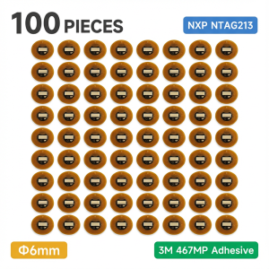 Diameter 6mm NXP NTAG213 NFC Tags Programmable RFID Stickers Round Waterproof Flexible FPC NFC Labels for Phones Wearables