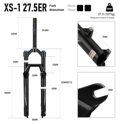 BIKE AIR FORK Suspension Straight Tube Lockout 120mm Travel QR Fork Ultralight Front 27.5 And 29R