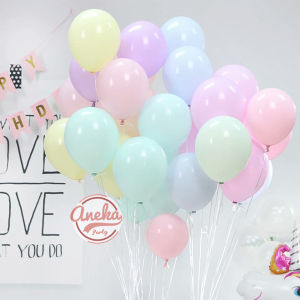 Balon macaron PER PAK ISI 50 / Balon pastel / Balon pastel warna sof / Balon karet Polos warna warni pastel dekorasi balon macaron PER PAK ISI 50 pcs