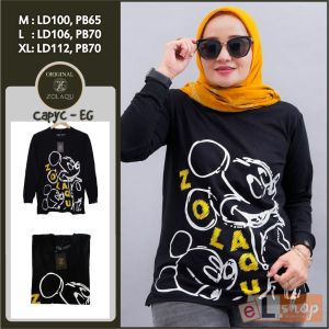 KAOS ZOLAQU TERBARU 2026 PAKAIAN WANITA LENGAN PANJANG ATASAN JUMBO OFFICIAL STORE AGEN RESMI HITAM