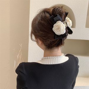 Kẹp tóc nơ sau đầu kẹp tóc cỡ lớn đính đá tiểu thư Hàn Quốc