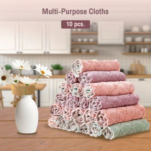 25*25CM Dish Towel Thick Soft Coral Fleece Rag Super Absorbent Cleaning Dishcloth Kain Lap Dapur