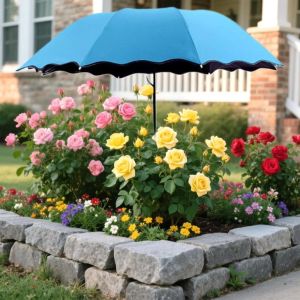 YRUQYS Weatherproof Cloth Plant Shade Umbrella Metal Stake 95cm Large Plant Sunblock Cover Plant Shade Stake UV Protection Garden Sun Shade Outdoor Garden