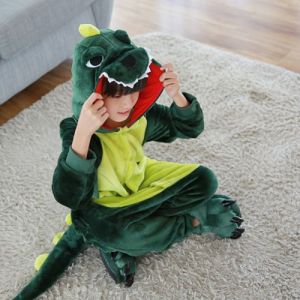 ชุดเด็กผู้หญิง ชุดไดโนเสาร์สาวไทย ชุดมาสคอตไดโนเสาร์สีเขียว