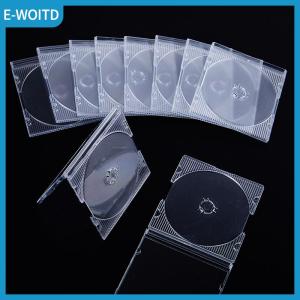 【E-WOITD】 5 10pcs Household Standard Single Disc Storage Boxes DVD Case CD Case Empty Clear Plastic CD Case Disc CD Box