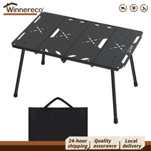 [Winnereco Flagship Mall]โต๊ะแคมป์ปิ้งพกพาแบบพับได้ 4 ตอน น้ำหนักเบา เหมาะสำหรับเดินป่าและตั้งแคมป์กลางแจ้ง