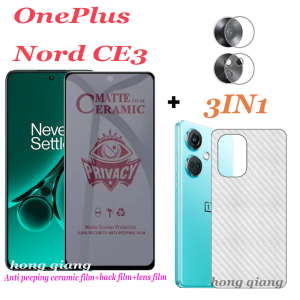 (3-in-1) Tempered Glass Oneplus Nord CE 3 Oneplus Nord 2T 5G Tempered Glass Screen Protector Oneplus Nord CE 3 Lite 5G Tempered Glass Screen+camera film + back film camera lens prote