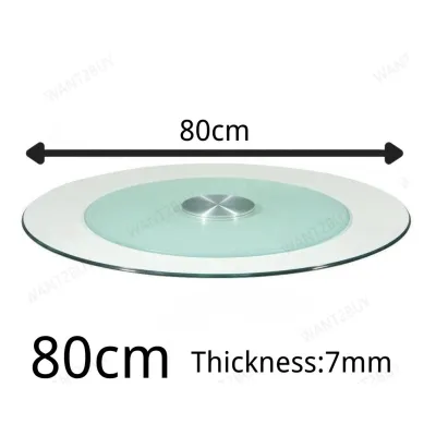 60/70/80cm Lazy Susan Tempered Glass Rotating Round Turn Dining Table Top Tempered Glass Meja Makan Kaca Pusing 玻璃转盘