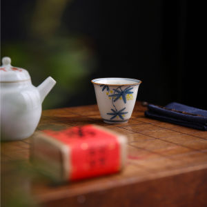 茶杯单个家用泡茶品茗杯主人杯复古手绘陶瓷茶具功夫小轻奢复古
