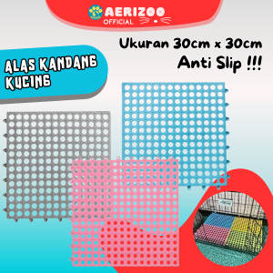Alas Kandang Kucing Anjing Kelinci Hamster Karet Plastik Ukuran 30x30cm Aerizoo