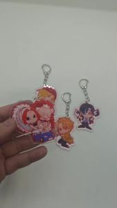 Yomi No Tsugai Acrylic Keyring Set Of 4 Pieces Asa Yuru Chibi Art Collectible Showcase Cabinet Display Otaku Bedroom Room Decor