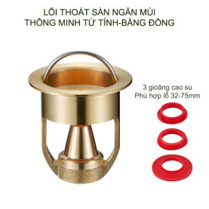 Lõi thoát sàn từ tính thông minh Cu32 vừa ngăn mùi vừa chống côn trùng bằng đồng đúc kèm 3 gioăng cao su 32-75mm