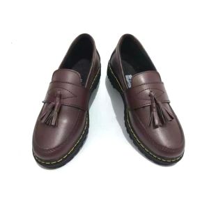 Sepatu Slip On Loafers dm dokmar coklat Pria Kulit Sintetic PU Premium Pantofel Slop Docmart