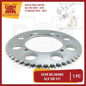 Gear Belakang KLX 150 51T (PSP) Gigi Tarik Ger Gir Roda Belakang Rear Sprocket KLX 150 D TRACKER
